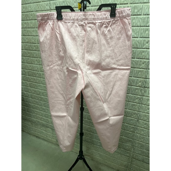 Just My Size by Hanes Womens Pink Elastic Waist Snap Hem Crop Pants 2X Plus Size - Picture 3 of 4